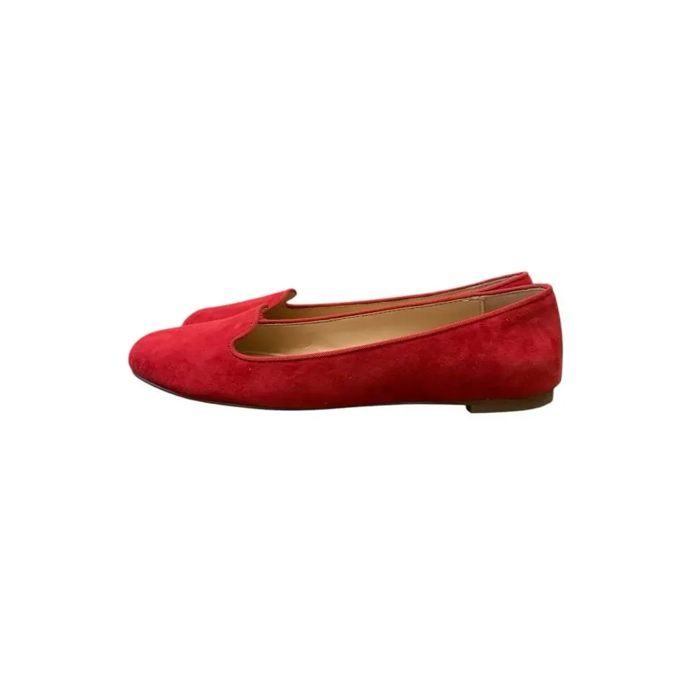 Talbots Size 6 M Womens Bright Red ‎ FRANCESCA SUEDE DRIVING FLATS Shoes Casual